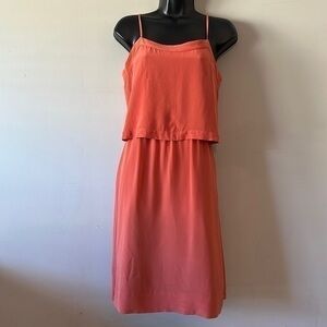 Madewell Camisole Overlay orange Silk Slipdress size 2